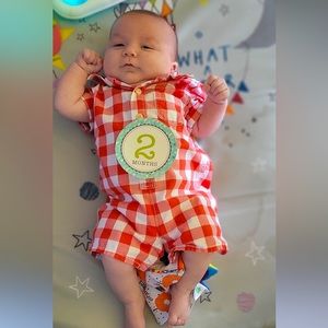 BabyGap plaid romper size 3-6M